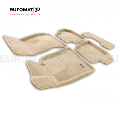 Текстильные 3D коврики Euromat3D Business в салон для Bmw 5 (F10) (2014-2016) № EMC3D-001218T Бежевые