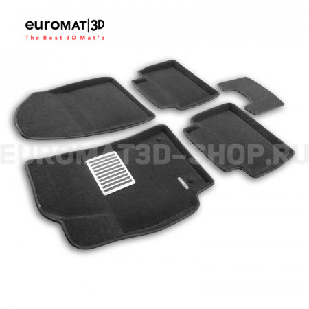 Текстильные 3D коврики Euromat3D Lux в салон для Hyundai Elantra (2021-) № EM3D-002710