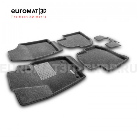 Текстильные 3D коврики Euromat3D Business в салон для Volkswagen Polo (2020-) № EMC3D-004508G Серые